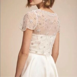 BHLDN Elegant Beaded Sheer Top